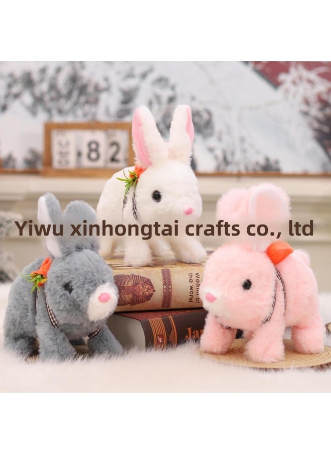 Children's Simulation Toy Electric Dog 1-3 Teddy Bunny Cat Pet Stall Electronic Pet Plush Toy-Color:Choker Saint Bernard
