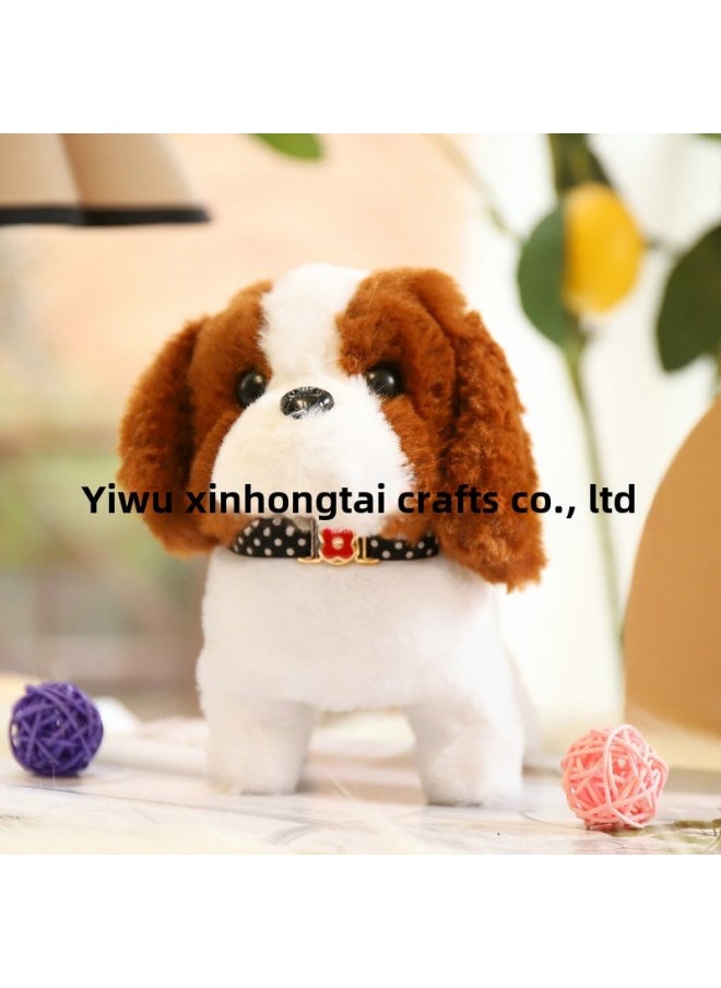 Children's Simulation Toy Electric Dog 1-3 Teddy Bunny Cat Pet Stall Electronic Pet Plush Toy-Color:Choker Saint Bernard