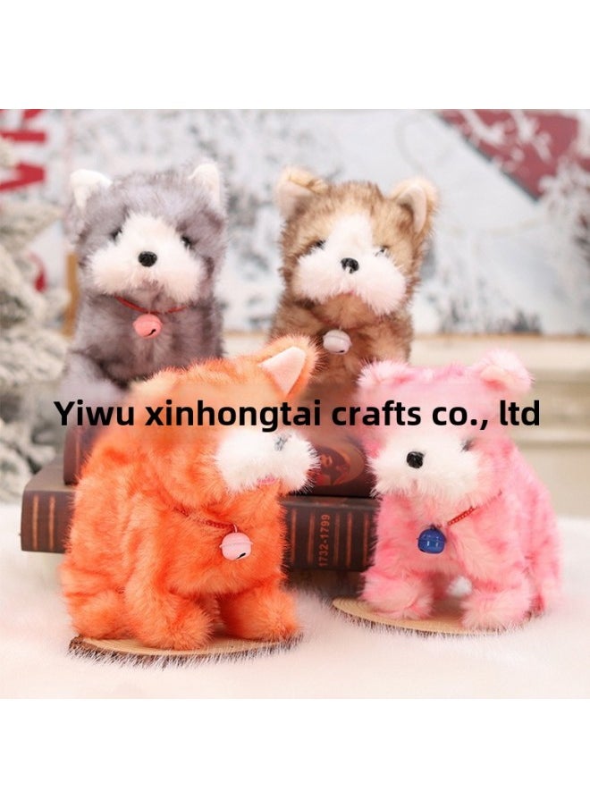 Children's Simulation Toy Electric Dog 1-3 Teddy Bunny Cat Pet Stall Electronic Pet Plush Toy-Color:Choker Saint Bernard