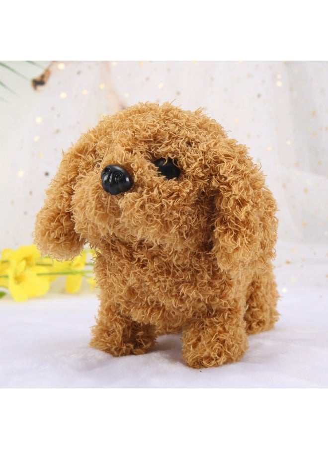 Electric Simulation Animal Plush Pet Dog Small White Rabbit Beating Sound Adorable Pet Teddy Dog Husky Tail Swing-Colors:Big Teddy Dog-Specifications:Charger Rechargeable Battery