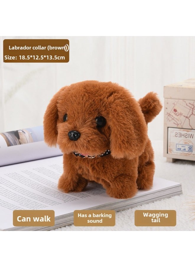 Simulation Electric Dog Plush Electric Puppy Can Walk, Call, Nod, Tail, Children's Toy Dog Stall Wholesale-Color:Collar Labrador ]