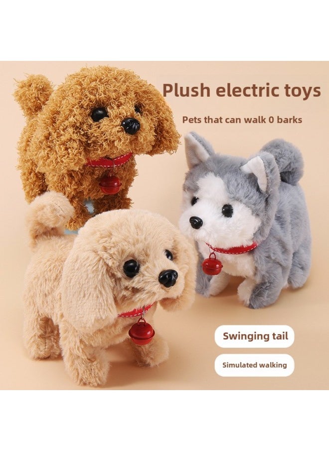 Simulation Electric Dog Plush Electric Puppy Can Walk, Call, Nod, Tail, Children's Toy Dog Stall Wholesale-Color:Collar Labrador ]