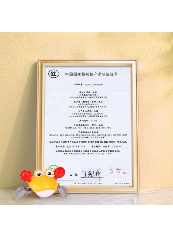 Automatic Induction Escape Crab Crawling Electric Children Baby Coil Moving Singing Educational Gift Toy-Color: Crab-blue