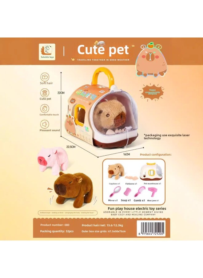 Capsule Pet Rabbit Warehouse Electric Plush Cabibala 080 Jumping Animal Children's Toy Simulation-Color:041 ]