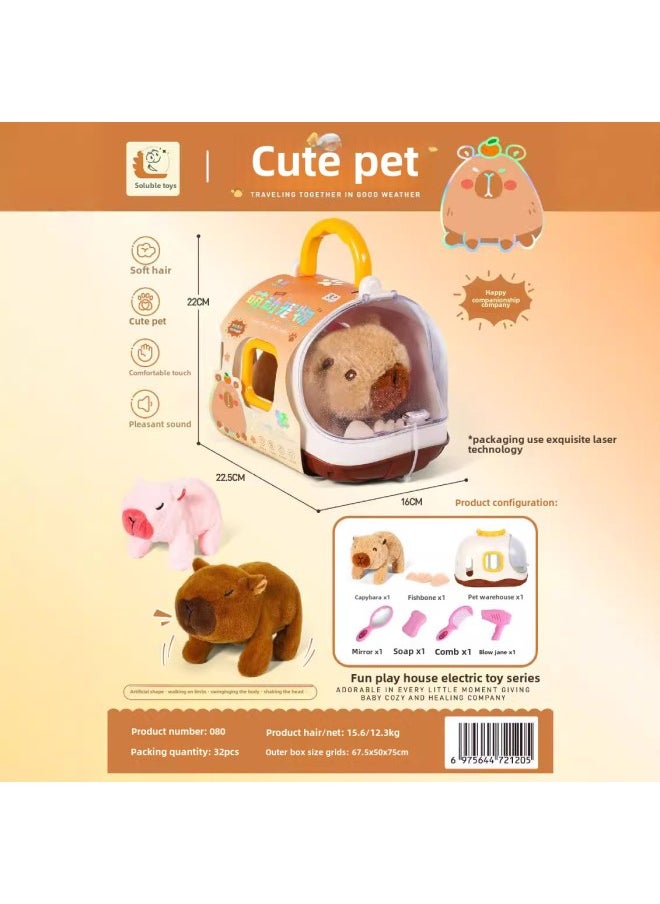 Capsule Pet Rabbit Warehouse Electric Plush Cabibala 080 Jumping Animal Children's Toy Simulation-Color:041 ]