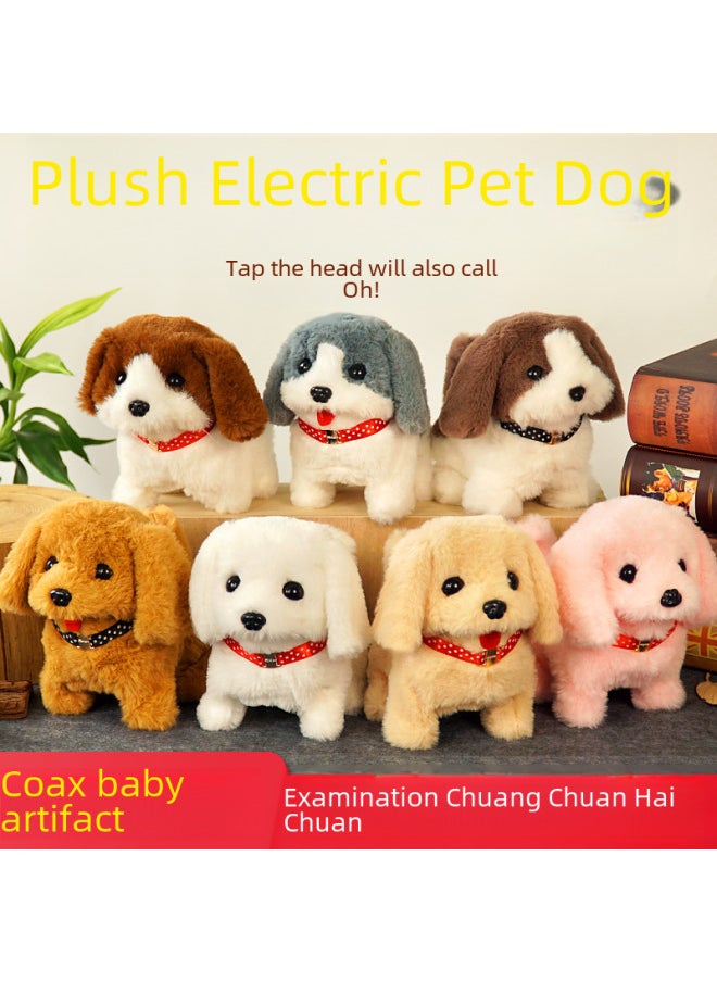 Electronic Pet Toy Dog Cat Interactive Intelligent Robot Pets Smart Puppy Kitten Playmate Automatic Feeder-Color:Colored Dog (Blue Pink Yellow)-Specifications:Naked