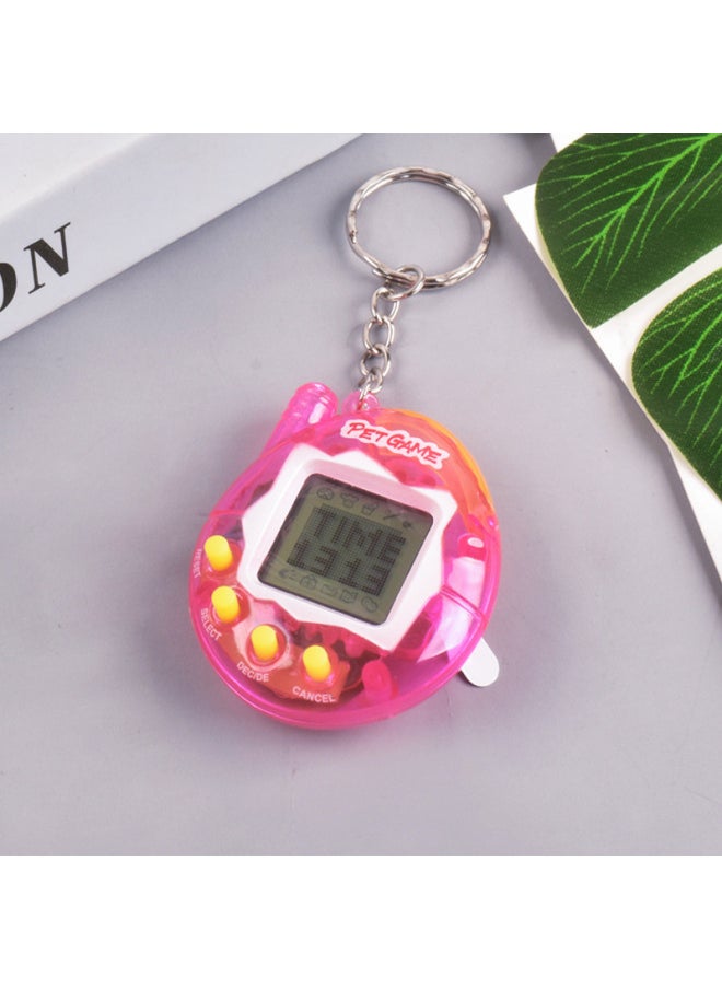 Electronic Pet Machine To Develop Pet Game Machine Strange Handheld Mini Virtual Pet Electronic Machine-Color:Transparent Pink (26g With Instructions)
