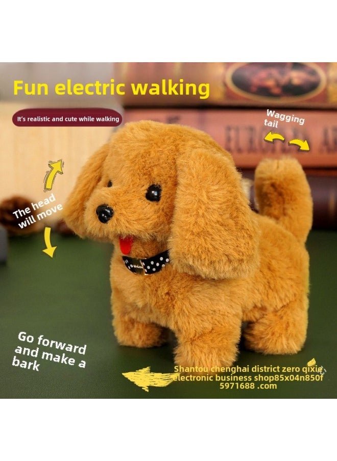 Children's Pet Simulation Rabbit Dog Doll Plush Electric Toy Vocal Walking Calling Electric Men And Women-Color:Husky-Specifications:Opp Bag