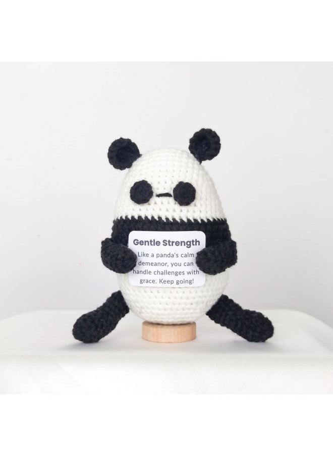 Explosions Eagle Holding Card Series Positive Energy Pure Hand-crocheted Finished Products Creative Decompression Wool Doll-Color:【finished Product】green Onions-Height:1