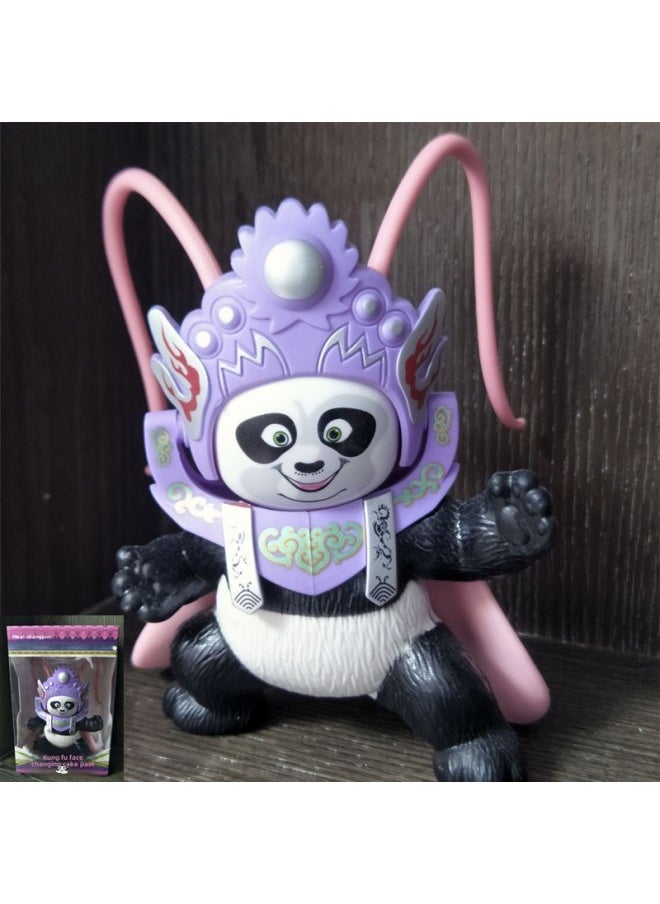 Sichuan Opera Panda Face-changing Doll Mask Randomly Change Four Faces To Send To Foreign Children's Stall Toys-Color:1819 Four Face Panda Orange