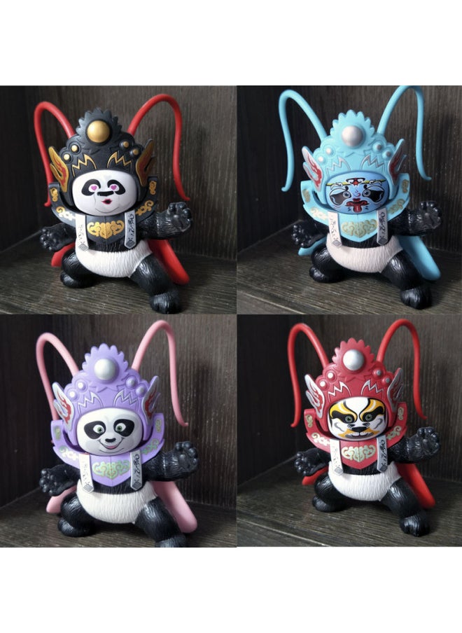 Sichuan Opera Panda Face-changing Doll Mask Randomly Change Four Faces To Send To Foreign Children's Stall Toys-Color:1819 Four Face Panda Orange
