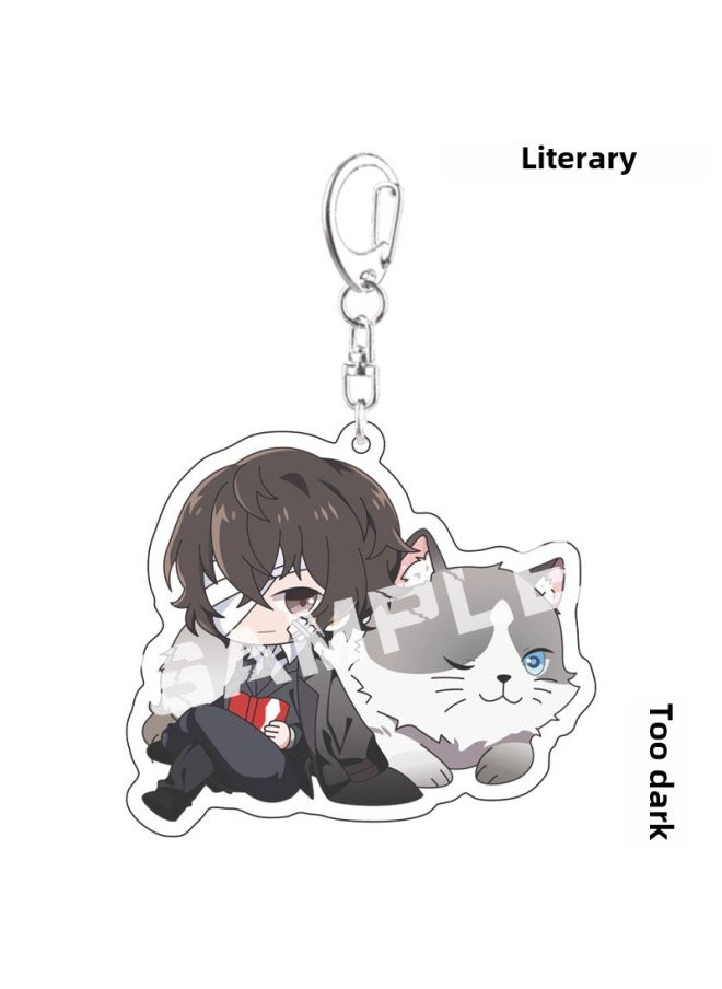 Manrhyme Haoye Dog Keychain Taizai Zhongyuan Zhongzhong Nakajima Dun Animation Acrylic Bag Pendant-Color:X-625 Is Too Black.