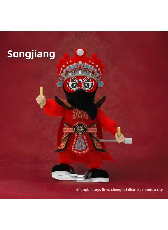 Chaoshan English Song And Dance Liangshan Doll Doll Souvenir Accompanying Ceremony National Tide Cultural Travel Ornaments Chain Toy Stall-Color:Yingge Dance (shiqian With Snake) Packing: 36 Pieces