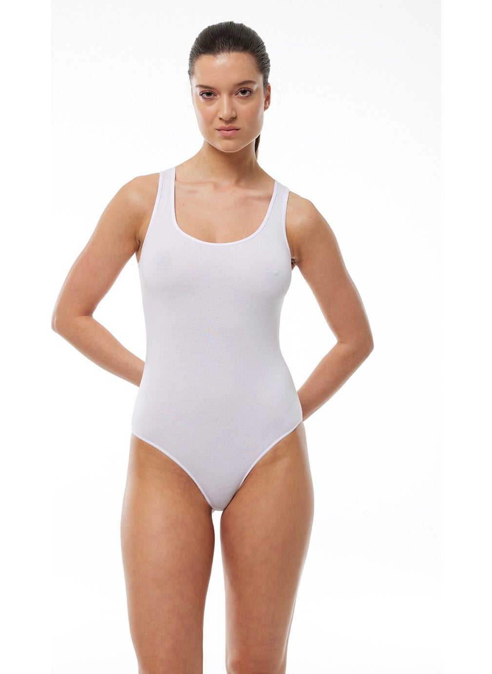 White Women's Thick Strap Snap 2 Pack Economic Undershirt 115