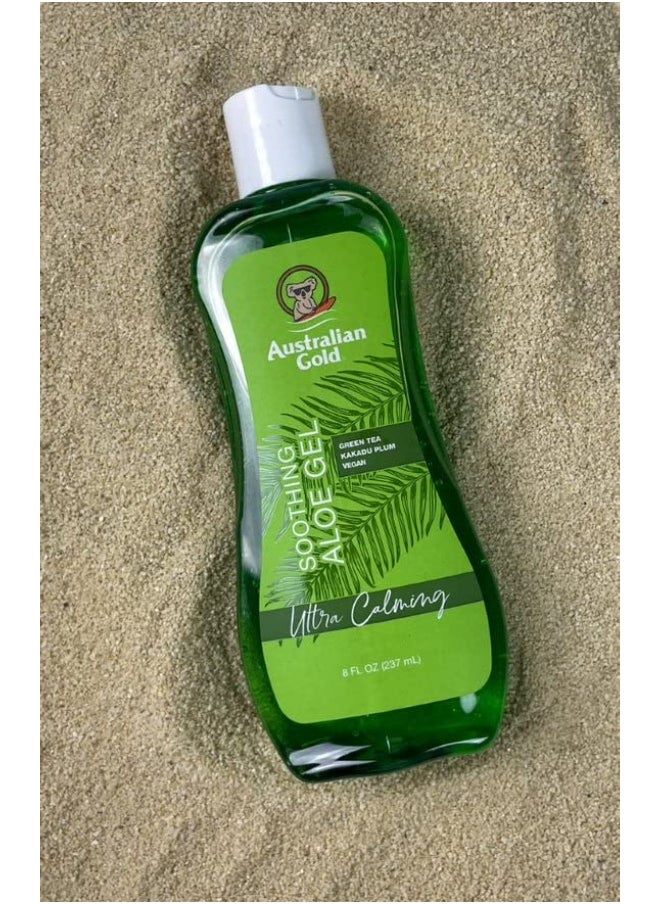 Australian Gold Sunscreen Gel Spray with Bronzer + Soothing After Sun Aloe Vera Gel, Hydrating Sunburn Relief & Broad Spectrum UVA/UVB SPF 15 Sunscreen Spray, Water Resistant, Vegan Skin Care Set