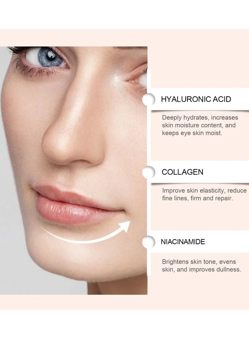 60Pcs 5 in 1 Eye Patches Under Eye Mask Hyaluronic Acid and Collagen Dark Circles and Puffiness Beauty and Personal Care products Under Eye Face Mask