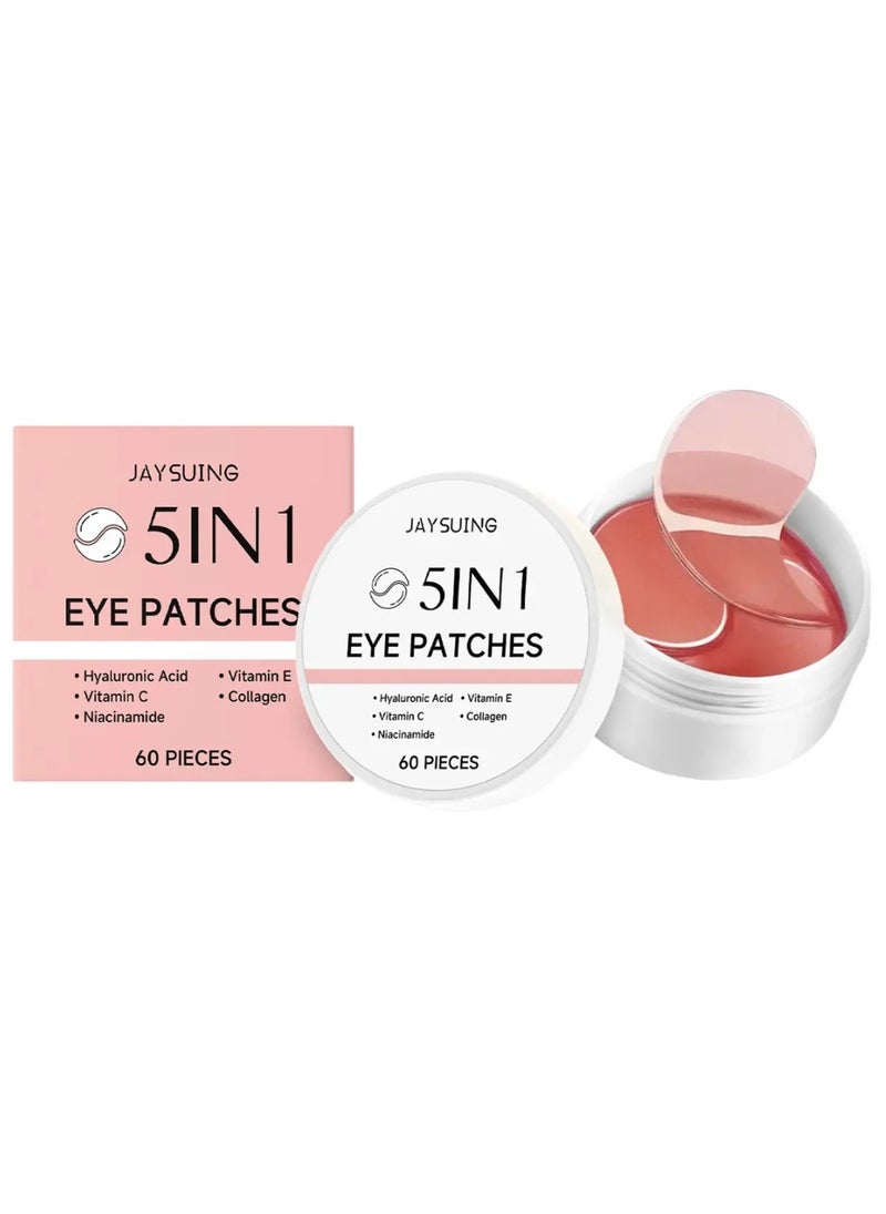 60Pcs 5 in 1 Eye Patches Under Eye Mask Hyaluronic Acid and Collagen Dark Circles and Puffiness Beauty and Personal Care products Under Eye Face Mask