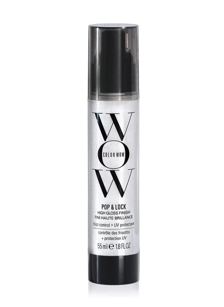 Pop + Lock Frizz Control + Glossing Serum – Anti-frizz serum with heat protection; Seals split ends; Moisturises; Silkens and shines dull, dehydrated hair