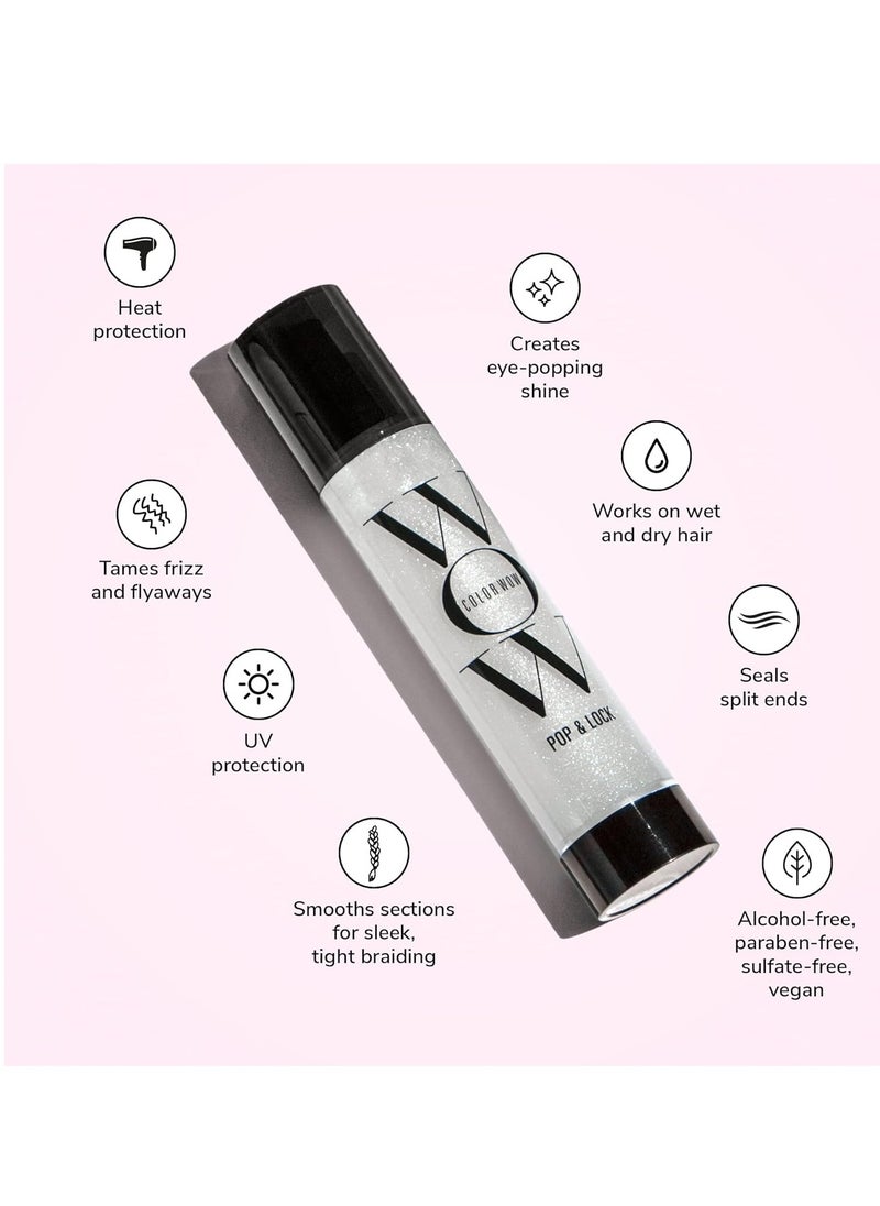 Pop + Lock Frizz Control + Glossing Serum – Anti-frizz serum with heat protection; Seals split ends; Moisturises; Silkens and shines dull, dehydrated hair