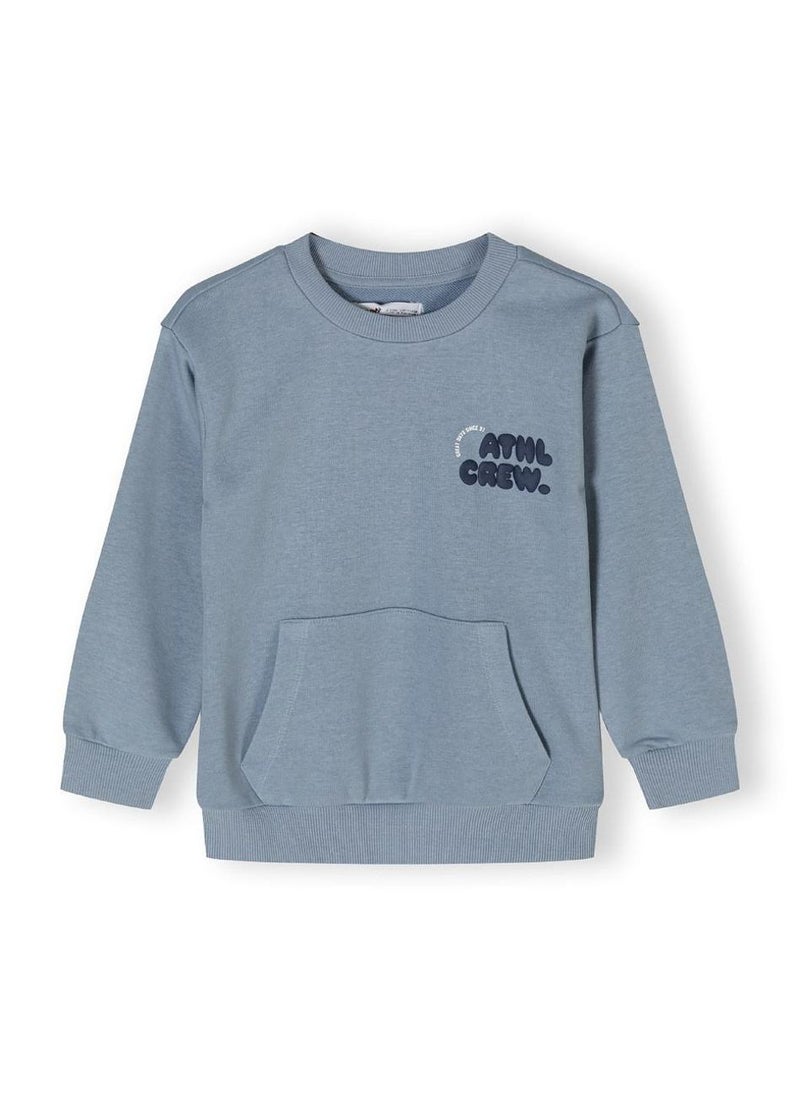 Kids Boys  Crew Neck Sweatshirt With Kangaroo Pocket
