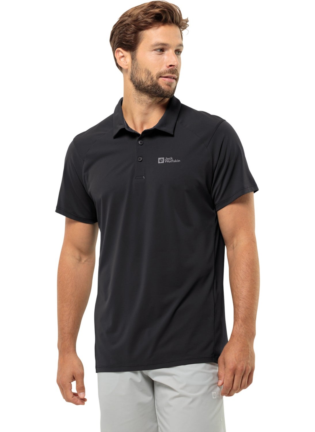Black Men's Polo T-Shirt 1810121TR_PRELIGHT Traıl Polo M