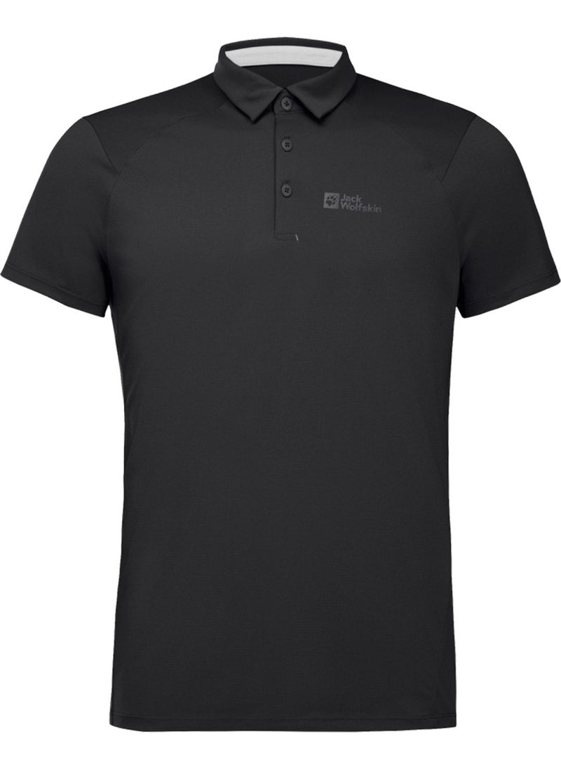 Black Men's Polo T-Shirt 1810121TR_PRELIGHT Traıl Polo M