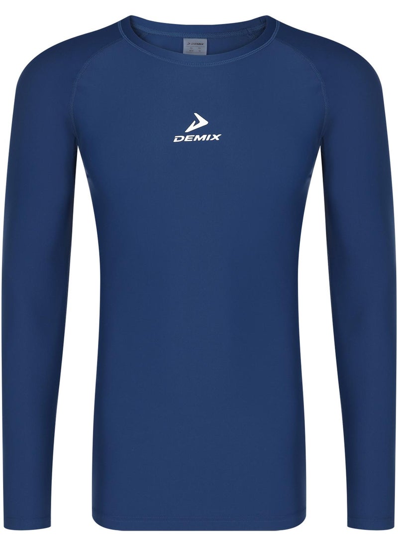 Men's T-shirt Protect Top L Sapphire, Demix, MOVI-force Compression Fabric, Muscle Support, Raglan Sleeves, Flat Seams for Comfort, Ideal for Football Training