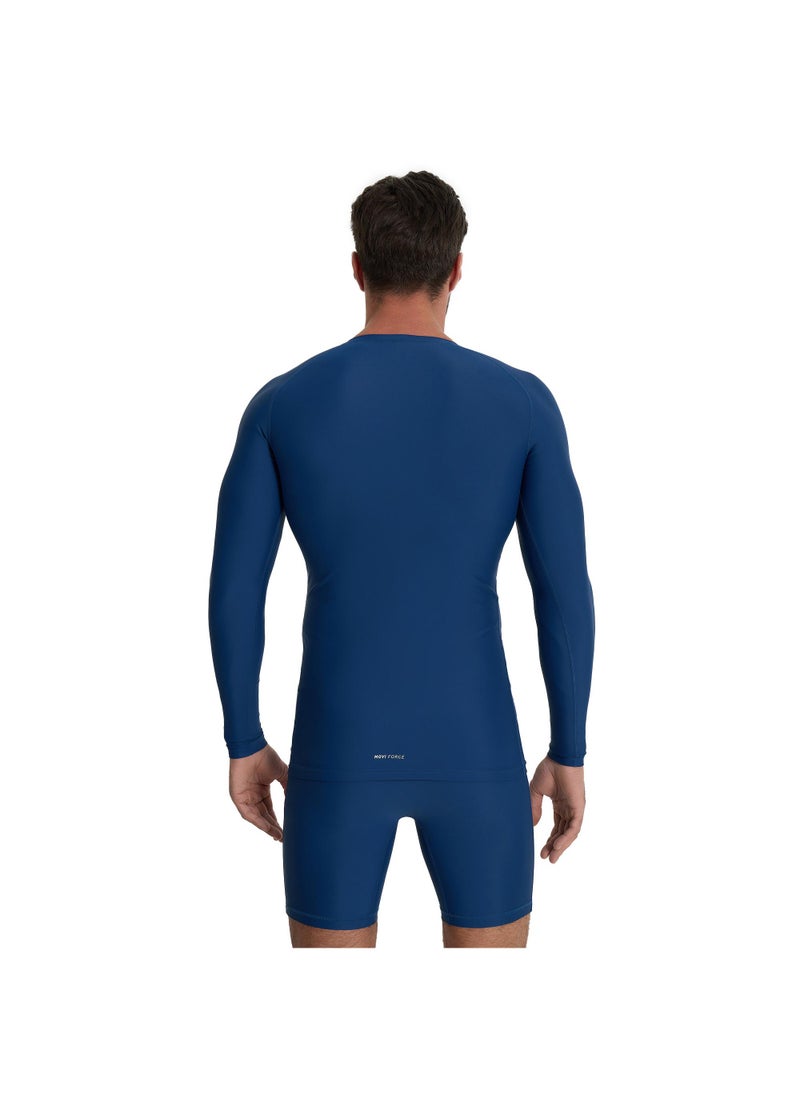 Men's T-shirt Protect Top L Sapphire, Demix, MOVI-force Compression Fabric, Muscle Support, Raglan Sleeves, Flat Seams for Comfort, Ideal for Football Training