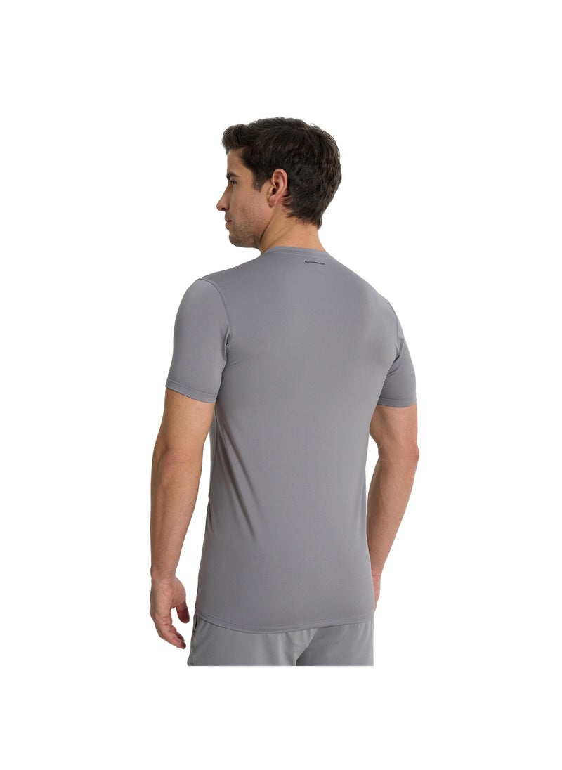 Athlex Men’s FLEX PRO Training T-Shirt Graphite EU 46 – Compression Fit, Anti-Odor, Quick-Dry Gym Tee with Mesh Panels & Muscle Support Tech