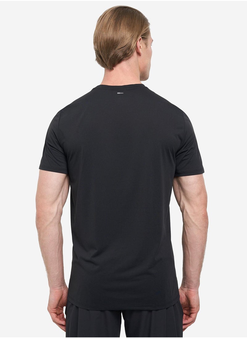 Athlex Men’s Motion Training T-Shirt Black (UAE/KSA Alpha S) – Quick-Dry, Sweat-Wicking Active Tee with Flat Seams for Gym & Outdoor Workouts