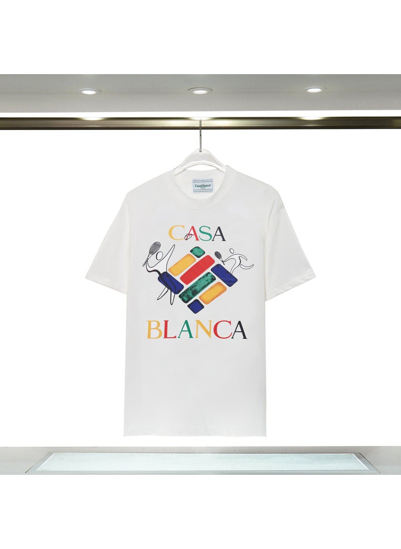 Casablanca Cotton Letter Print Tee Unisex 1 (digital printing)
