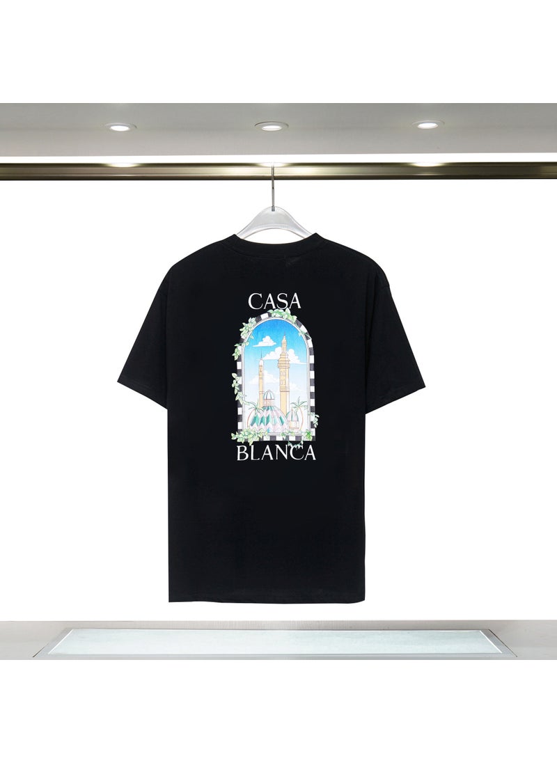 Casablanca Cotton Letter Print Tee Unisex 12 (digital printing)