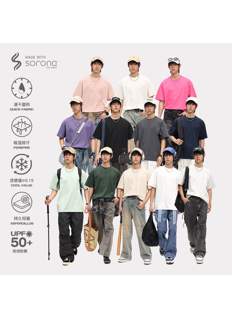 High-Quality Mens Antibacterial Solona Cool UPF50+ Casual Tee White