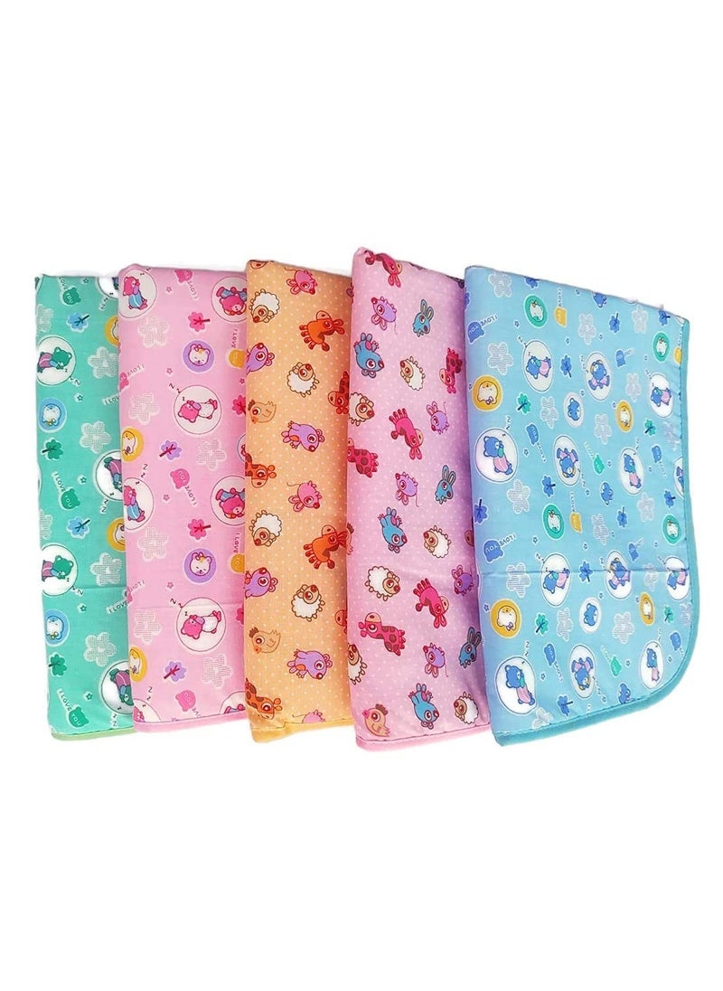 Sharma Clothing Babys Soft Cotton Plastic Sleeping MatChanging MatWaterproof Bed Protector with Foam Cushioned Changing SheetPack of 9