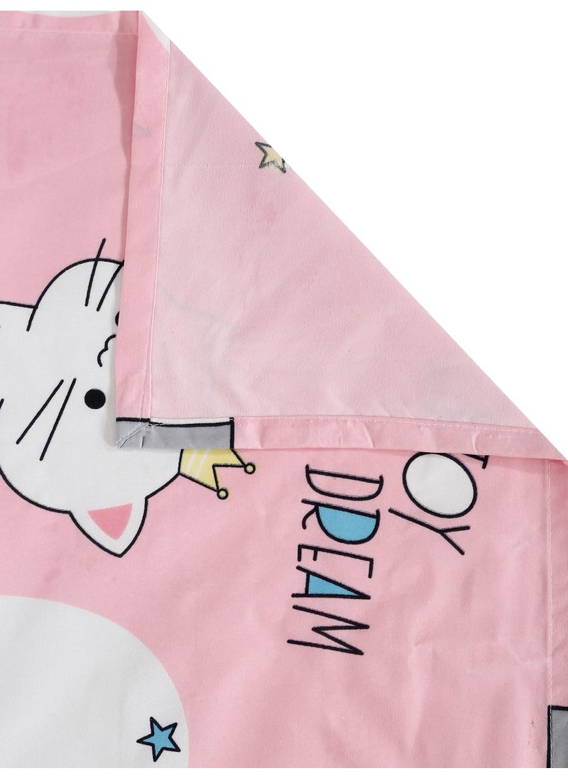 Home Sizzler 144TC Kids Elephant Kitty Double Bedsheet with 2 King Size Pillow Covers