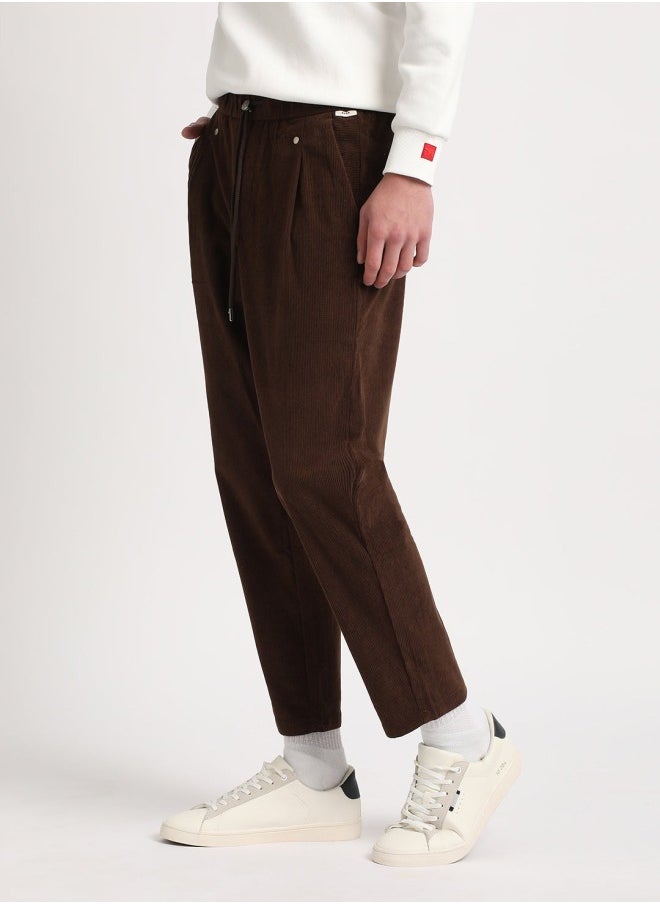 Men's Casual Trousers  Brown, Relaxed Fit, Soft & Breathable Fabric, Elastic Waist, Stylish Everyday Wear, Versatile & Comfortable Bottoms for Any Occasion