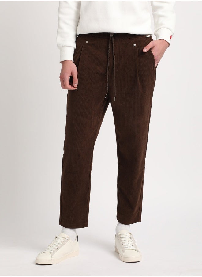 Men's Casual Trousers  Brown, Relaxed Fit, Soft & Breathable Fabric, Elastic Waist, Stylish Everyday Wear, Versatile & Comfortable Bottoms for Any Occasion