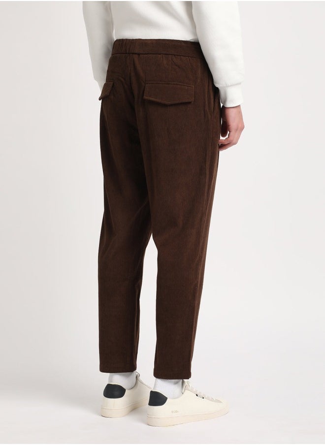 Men's Casual Trousers  Brown, Relaxed Fit, Soft & Breathable Fabric, Elastic Waist, Stylish Everyday Wear, Versatile & Comfortable Bottoms for Any Occasion