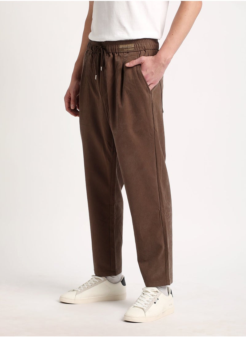 Men's Casual Trousers Brown, Relaxed Fit, Soft & Breathable Fabric, Elastic Waist, Stylish Everyday Wear, Versatile & Comfortable Bottoms for Any Occasion