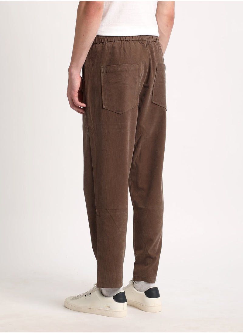 Men's Casual Trousers Brown, Relaxed Fit, Soft & Breathable Fabric, Elastic Waist, Stylish Everyday Wear, Versatile & Comfortable Bottoms for Any Occasion