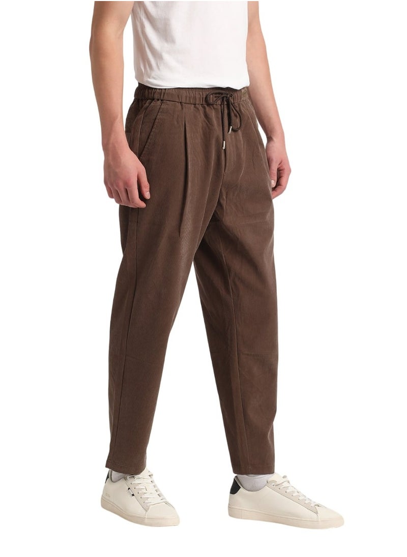 Men's Casual Trousers Brown, Relaxed Fit, Soft & Breathable Fabric, Elastic Waist, Stylish Everyday Wear, Versatile & Comfortable Bottoms for Any Occasion