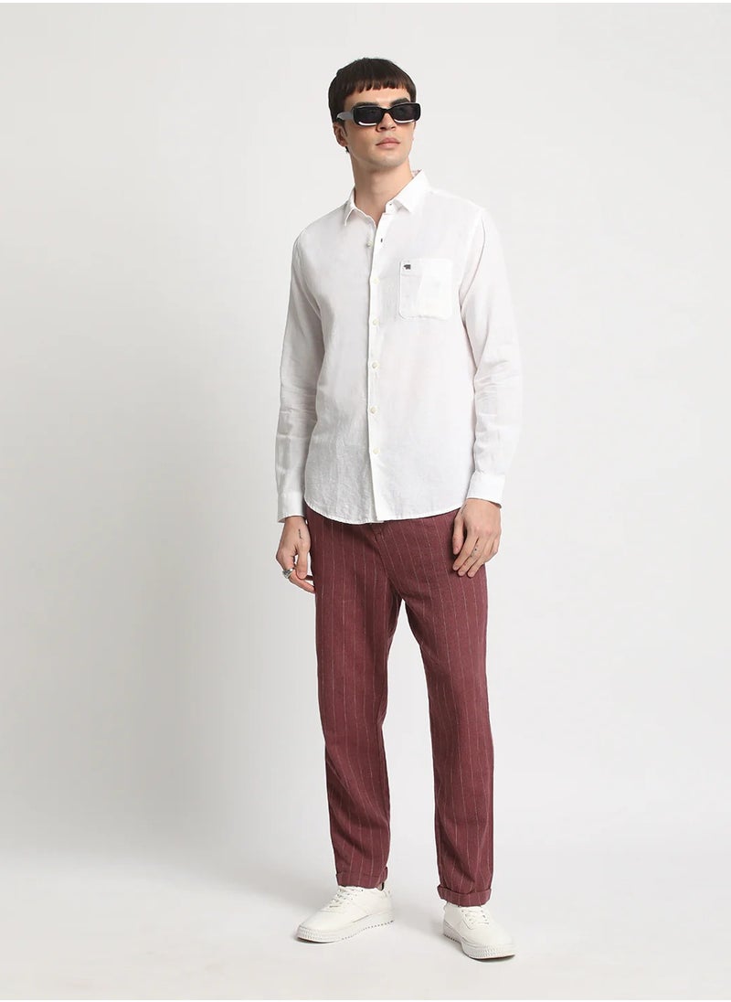 Men's Casual Trousers Maroon, Relaxed Fit, Soft & Breathable Fabric, Elastic Waist, Stylish Everyday Wear, Versatile & Comfortable Bottoms for Any Occasion