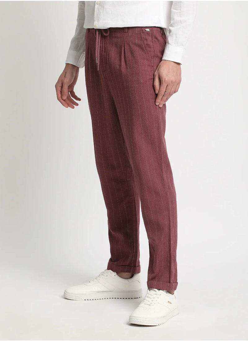 Men's Casual Trousers Maroon, Relaxed Fit, Soft & Breathable Fabric, Elastic Waist, Stylish Everyday Wear, Versatile & Comfortable Bottoms for Any Occasion