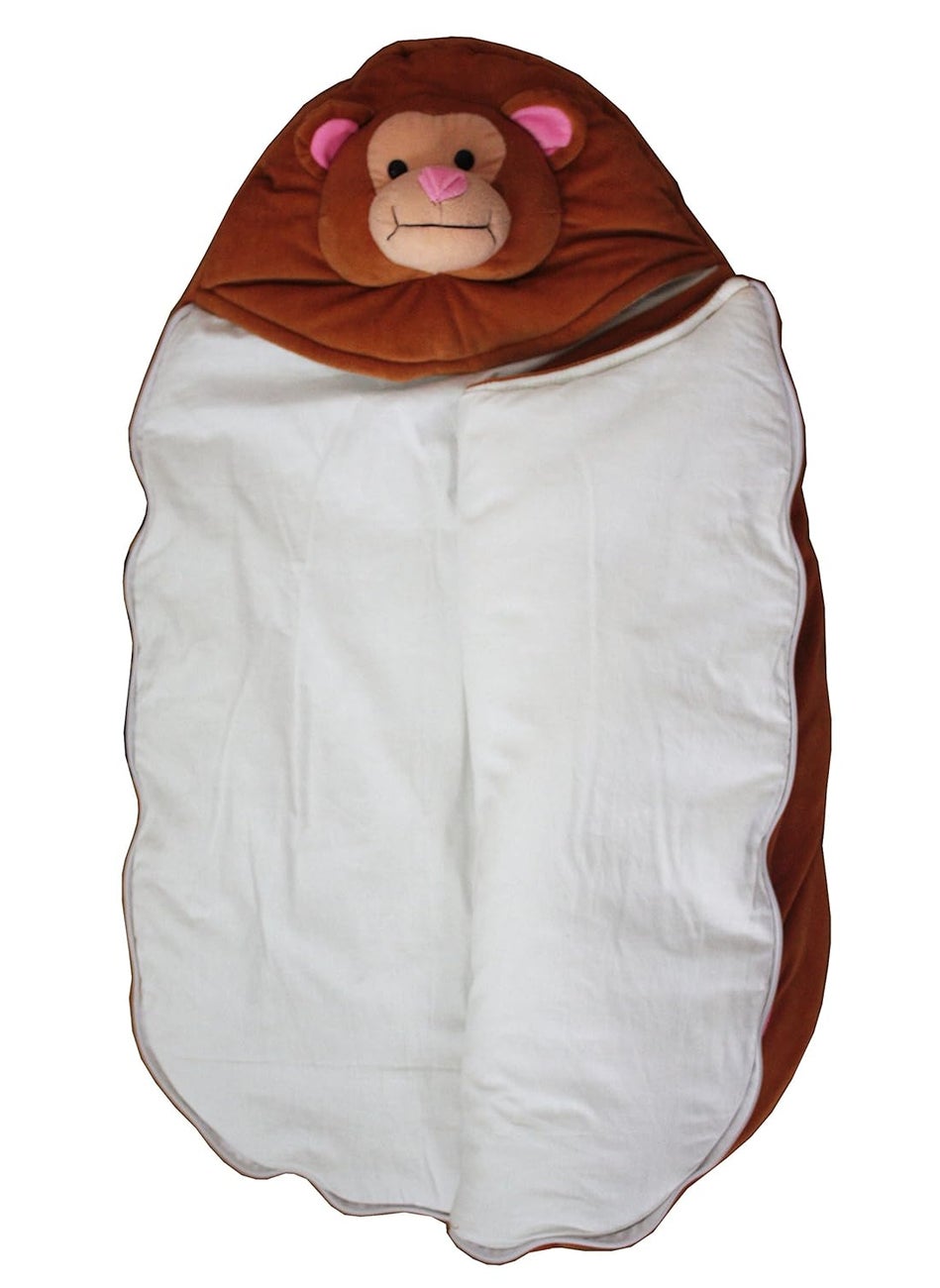 Amardeep Cute Cartoon Face Baby Sleeping Bag Cum Baby Carry Bag Brown