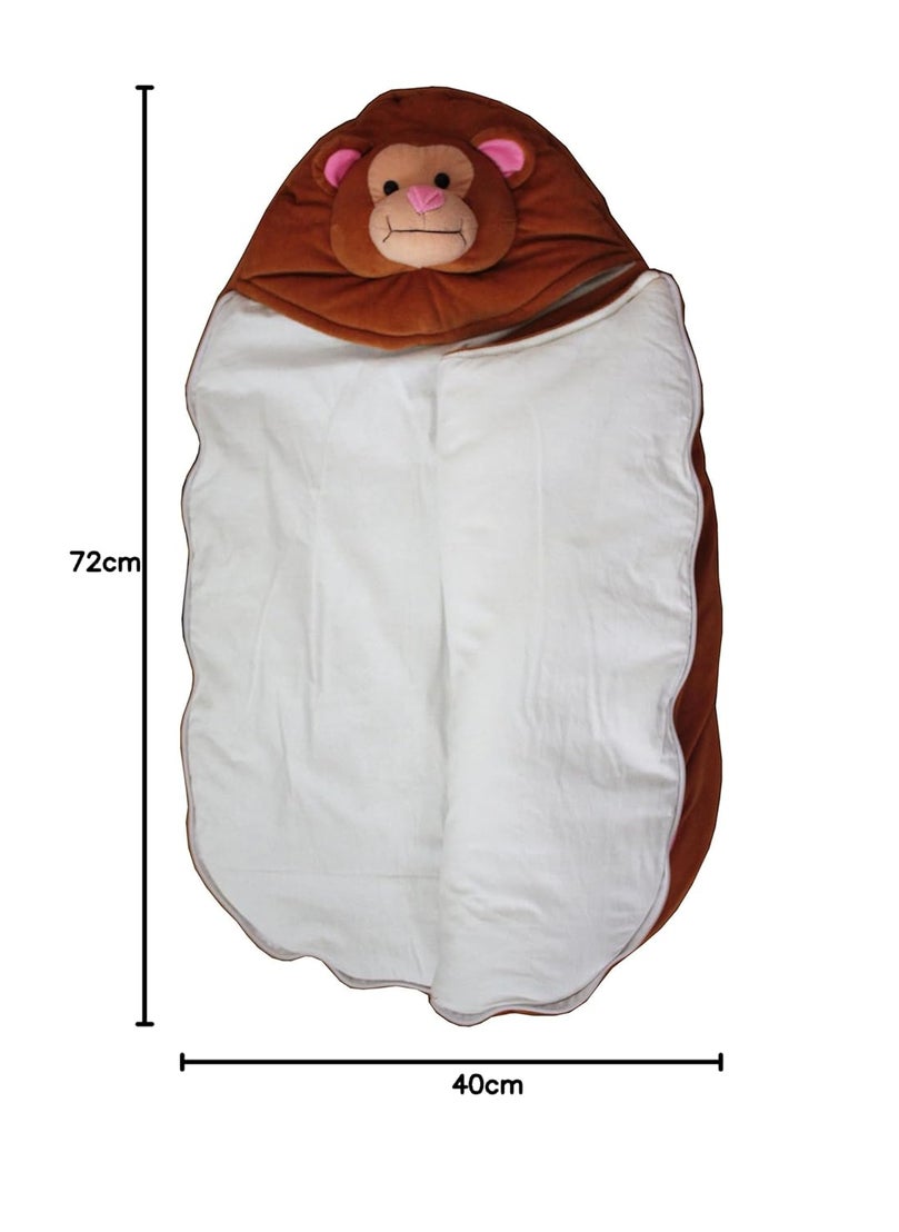 Amardeep Cute Cartoon Face Baby Sleeping Bag Cum Baby Carry Bag Brown