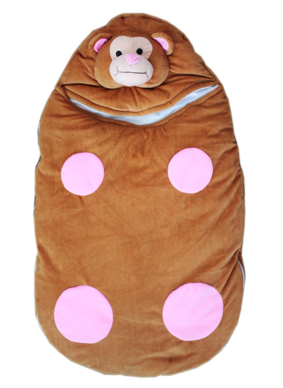 Amardeep Cute Cartoon Face Baby Sleeping Bag Cum Baby Carry Bag Brown