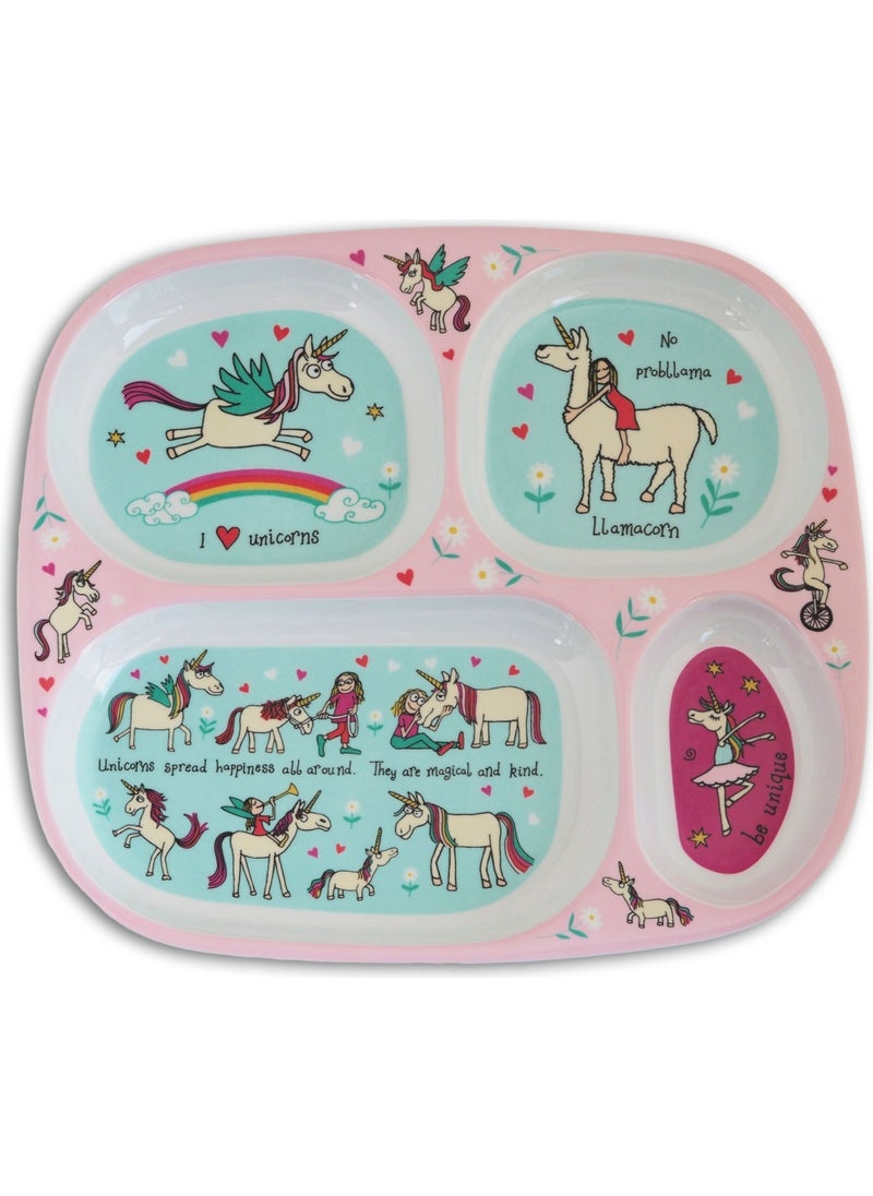 Mini Compartment Plate for Babies Unicorn