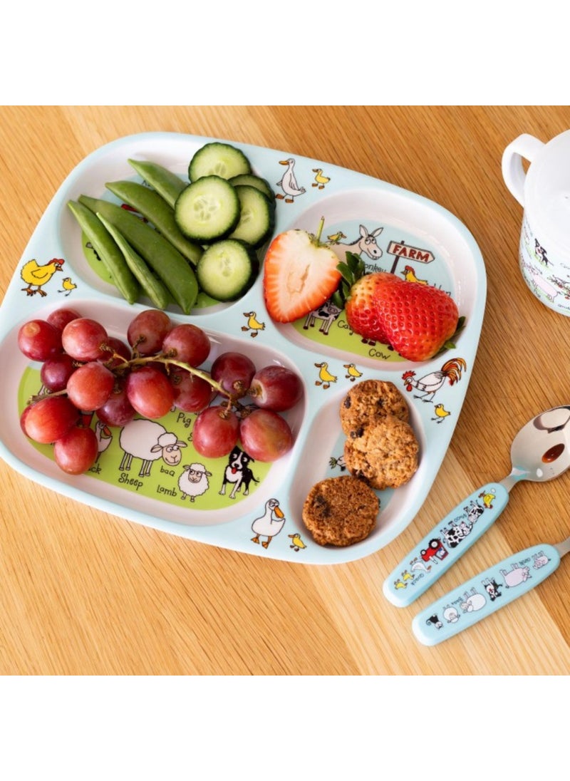 Mini Compartment Plate for Babies Farmyard