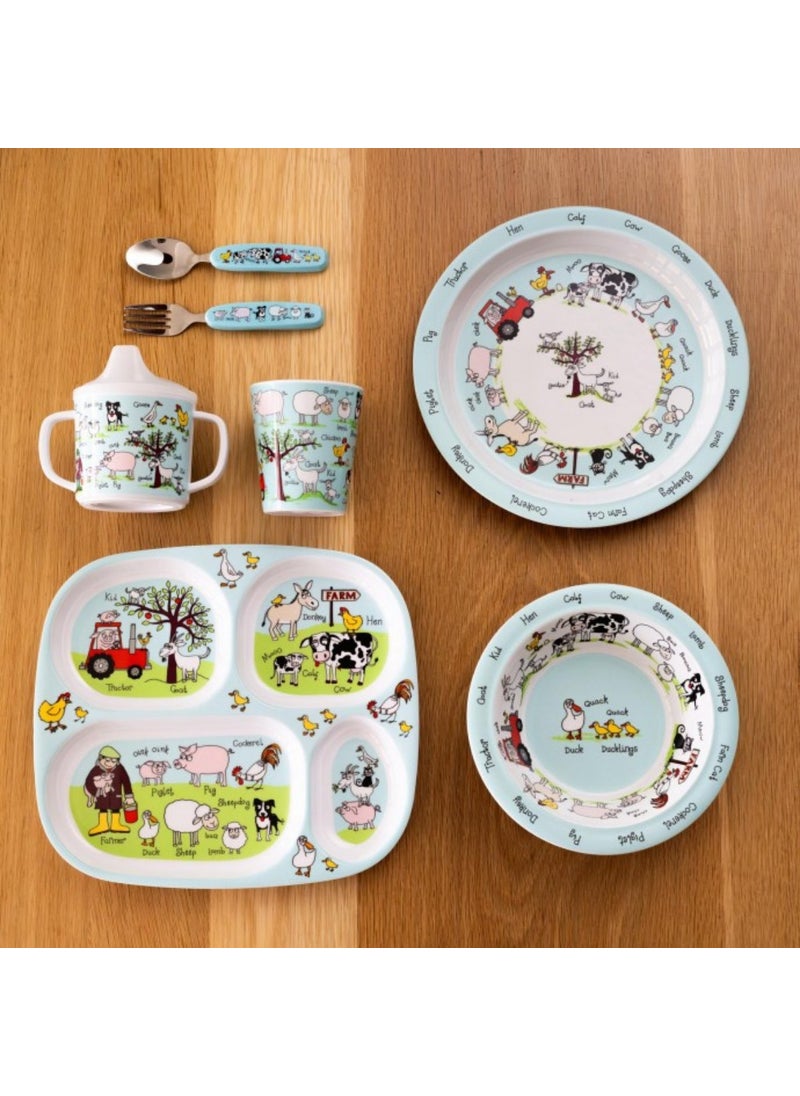 Mini Compartment Plate for Babies Farmyard