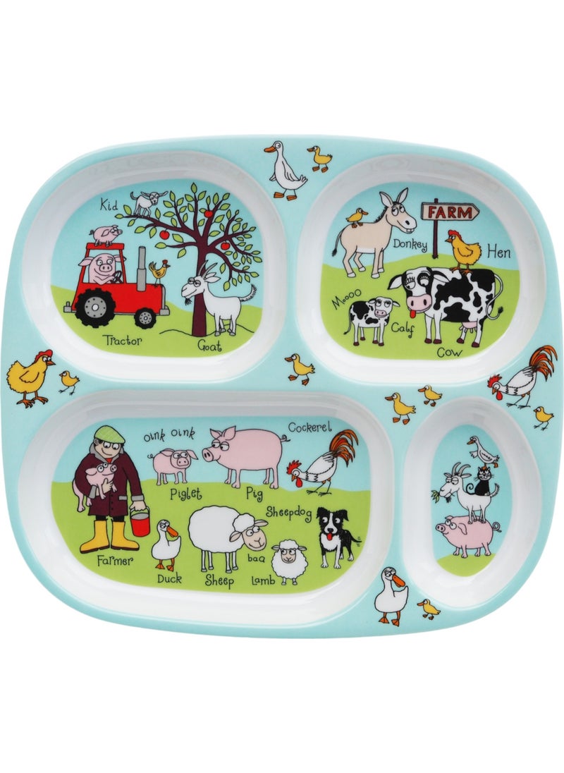 Mini Compartment Plate for Babies Farmyard